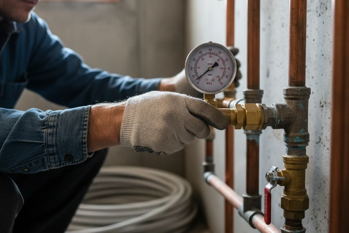 Pressure testing a repaired line during Water Line Repair in Blackwood